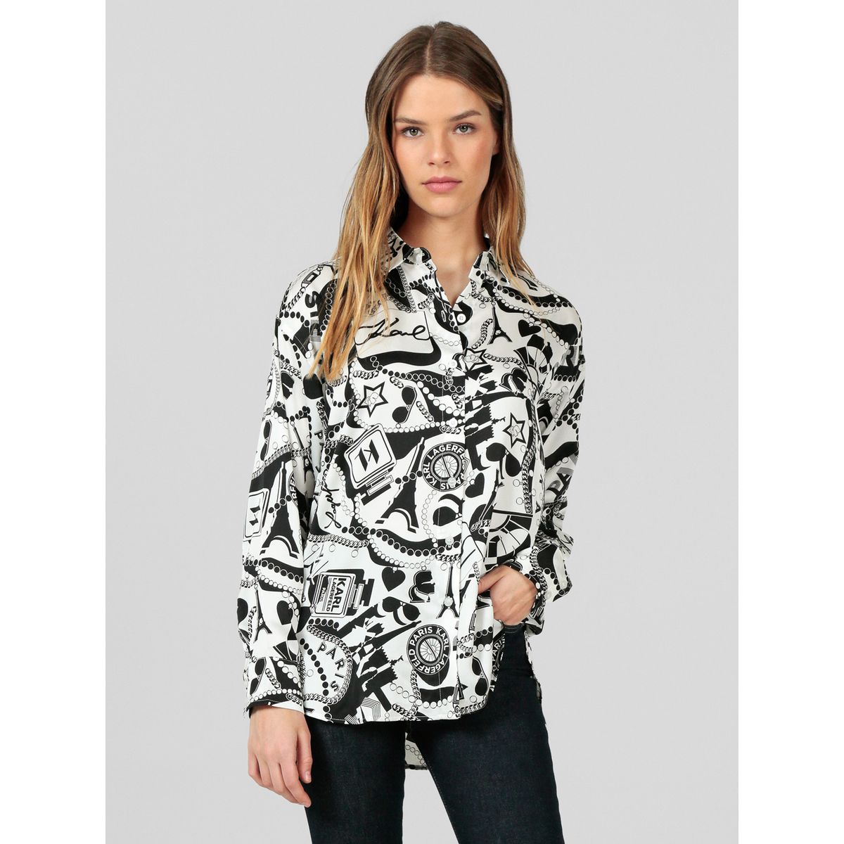 KARL LAGERFELD - Blusa estampada oversize