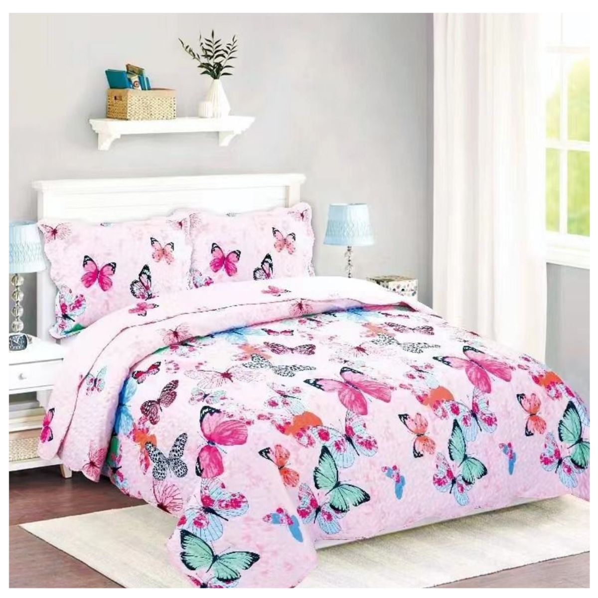 GENERICO - Cubrecama Verano Delgado 1.5 Plazas Quilt Diseño Estampados