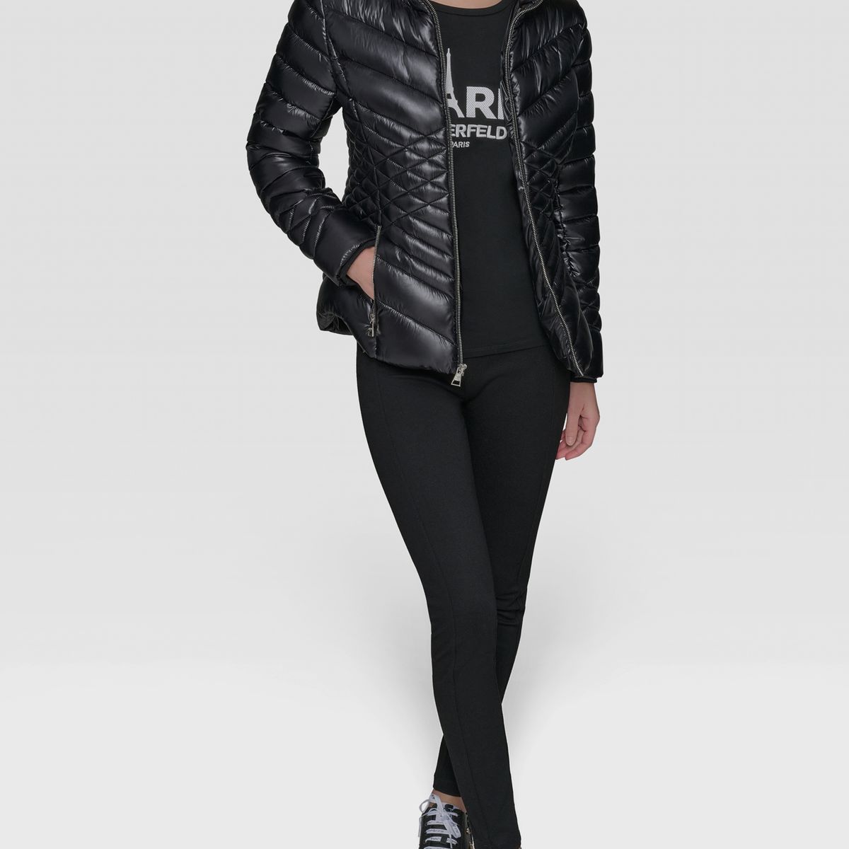 KARL LAGERFELD - Chaqueta puffer con cuello alto