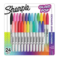 SHARPIE - Set 24 Marcadores Permanentes Glam Pop Colores