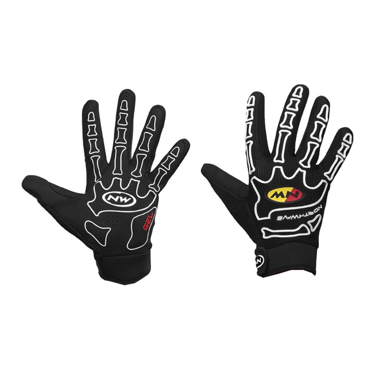 360 - Guantes Ciclismo Northwave® Skeleton Full Blackwhite