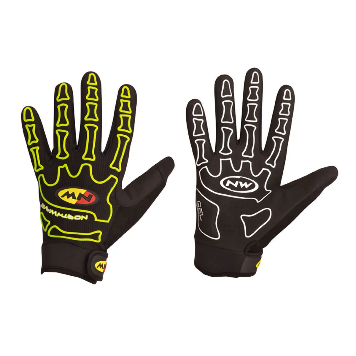360 - Guantes Ciclismo Northwave® Skeleton Full Blackyellow