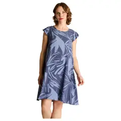 LORENZO DI PONTTI - Vestido Corto Indigo No Elasticado Sin Forro Calce Holgado