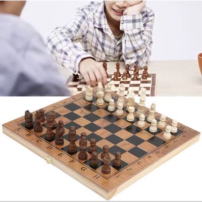 Imagen 2 del producto Ajedrez 3 En 1 Madera 48x48 Cm Con Damas Y Backgammon GRANDE