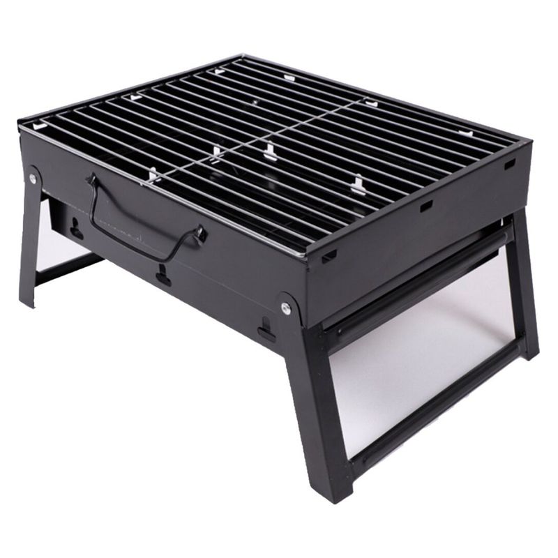 ASIAMERICA - Parrilla Plegable y Portátil Outdoor Camping Negro