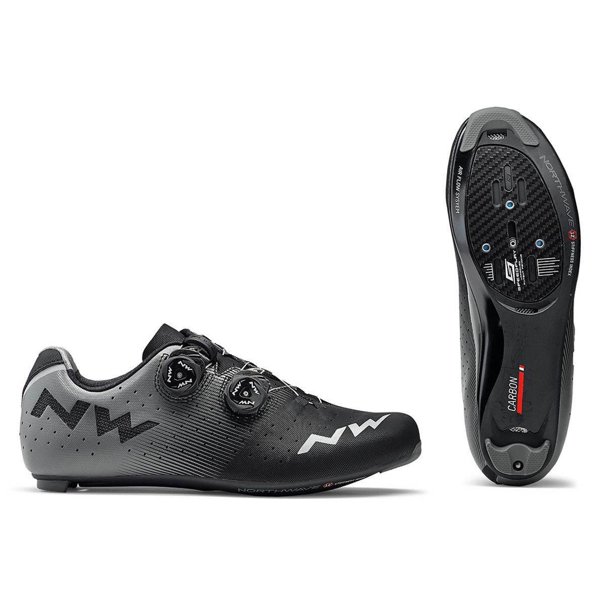 360 - Zapatillas Ciclismo Ruta Northwave® Revolution Morph Carbon Black