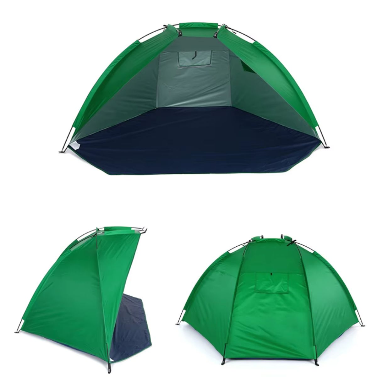 GENERICO - Media Carpa Para Playa Corta Viento Camping 220x120cm Verde