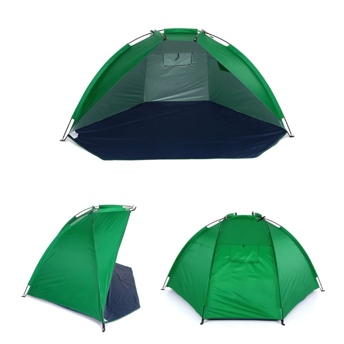 GENERICO - Media Carpa Para Playa Corta Viento Camping 220x120cm Verde
