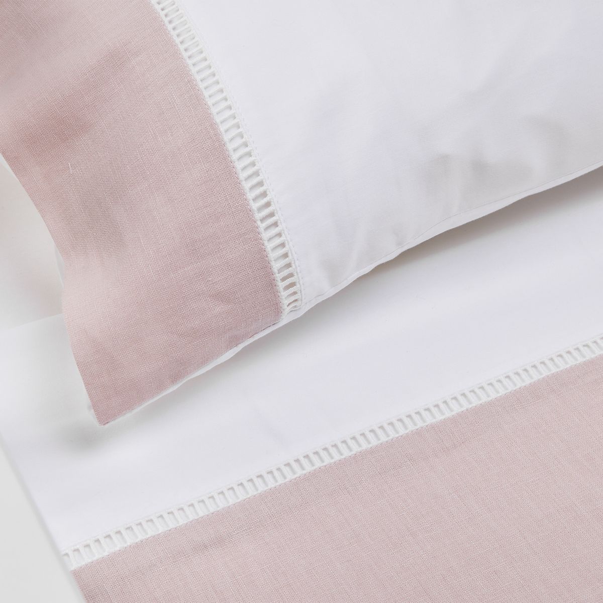 BABYROSEN - Set Sábanas Cuna Algodón Deshilado Rosa