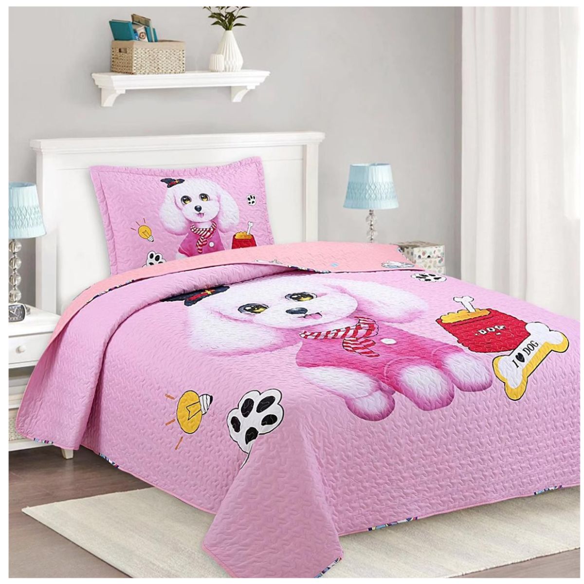 GENERICO - Cubrecama Verano Delgado 1.5 Plazas Quilt Diseño Estampados