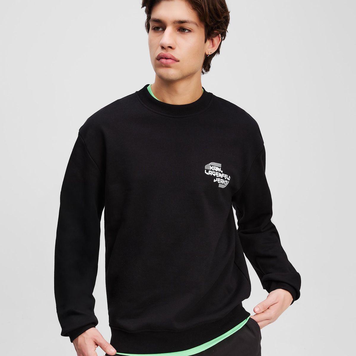 KARL LAGERFELD - Polerón regular con logotipo deportivo