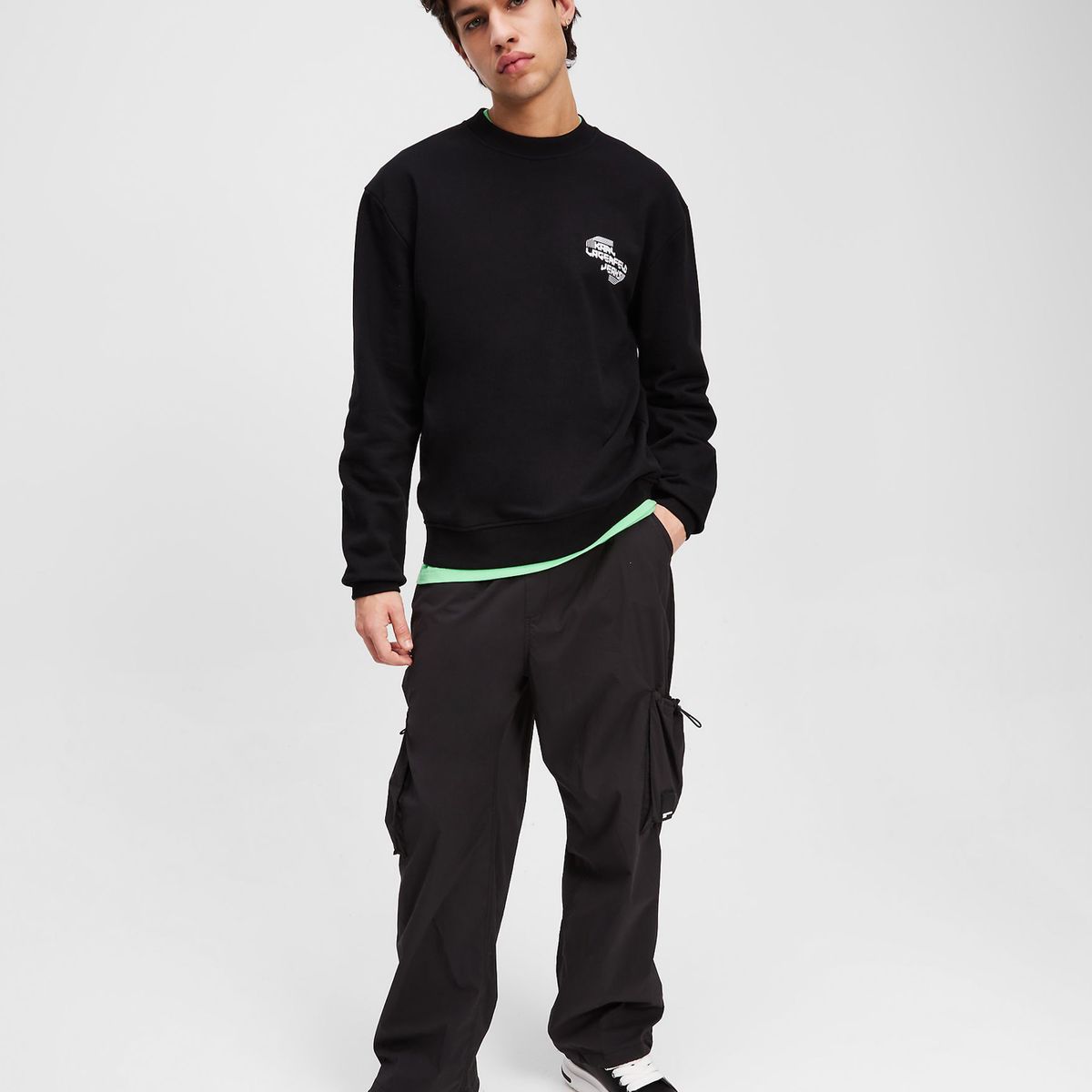 KARL LAGERFELD - Polerón regular con logotipo deportivo