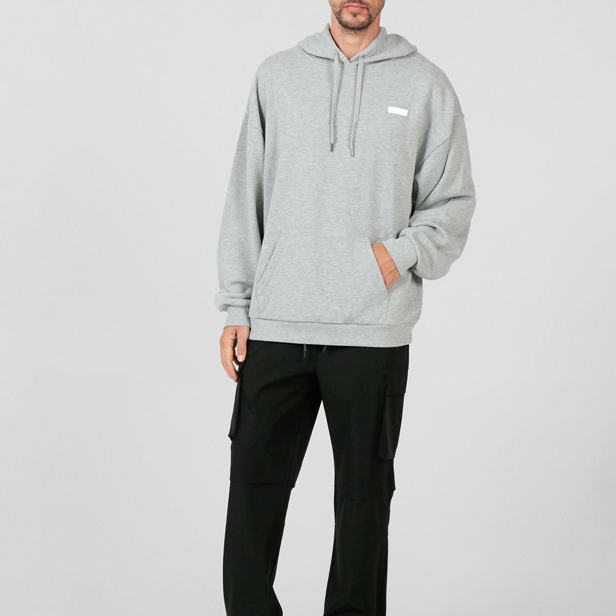 KARL LAGERFELD - Polerón con gorro y parche de logo