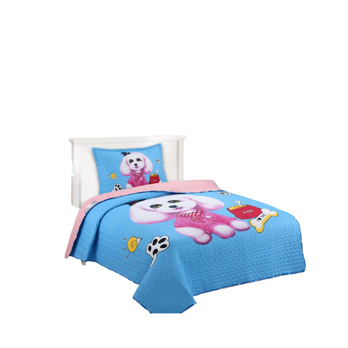 GENERICO - Cubrecama Verano Delgado 1.5 Plazas Quilt Diseño Estampados