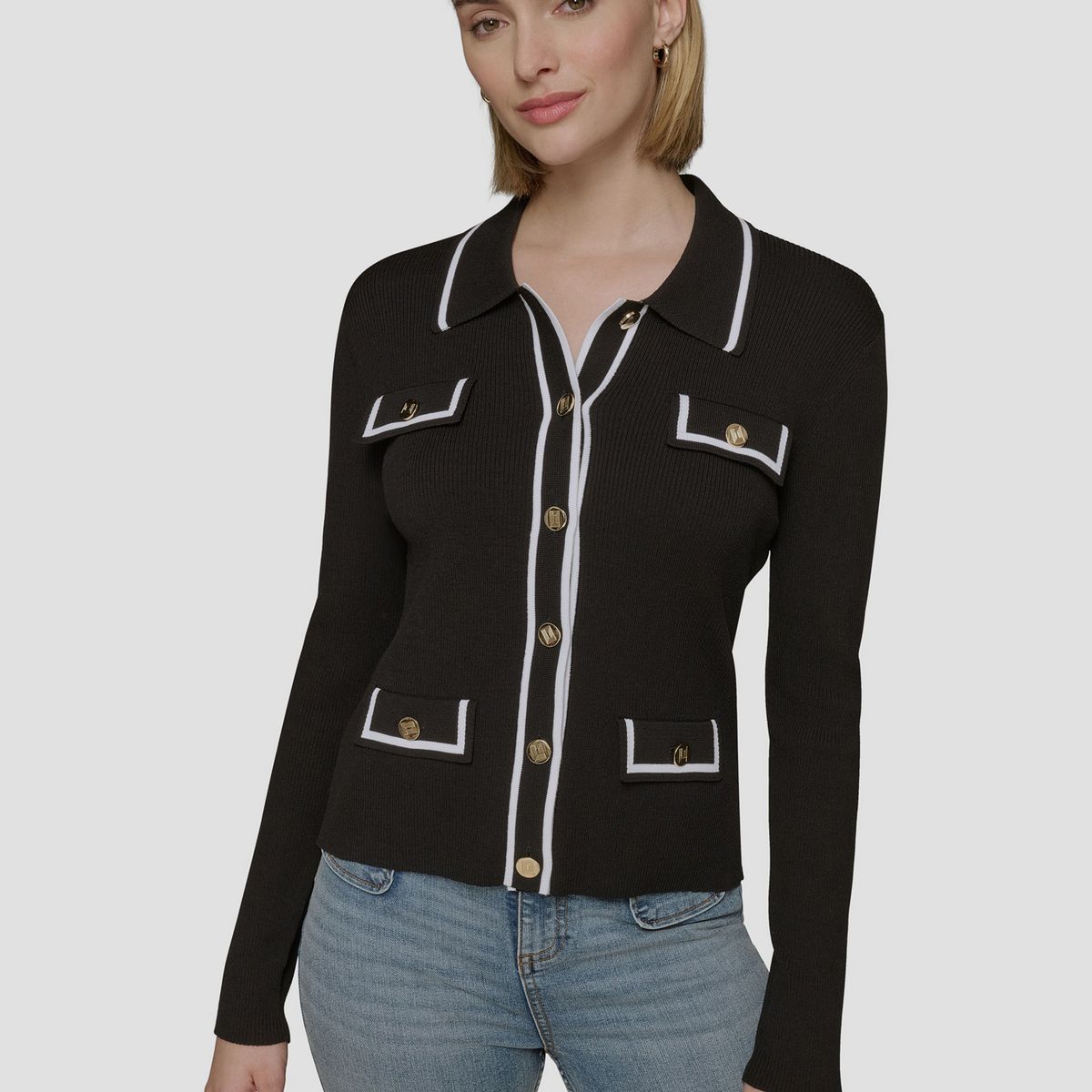 KARL LAGERFELD - Cárdigan con ribetes en contraste