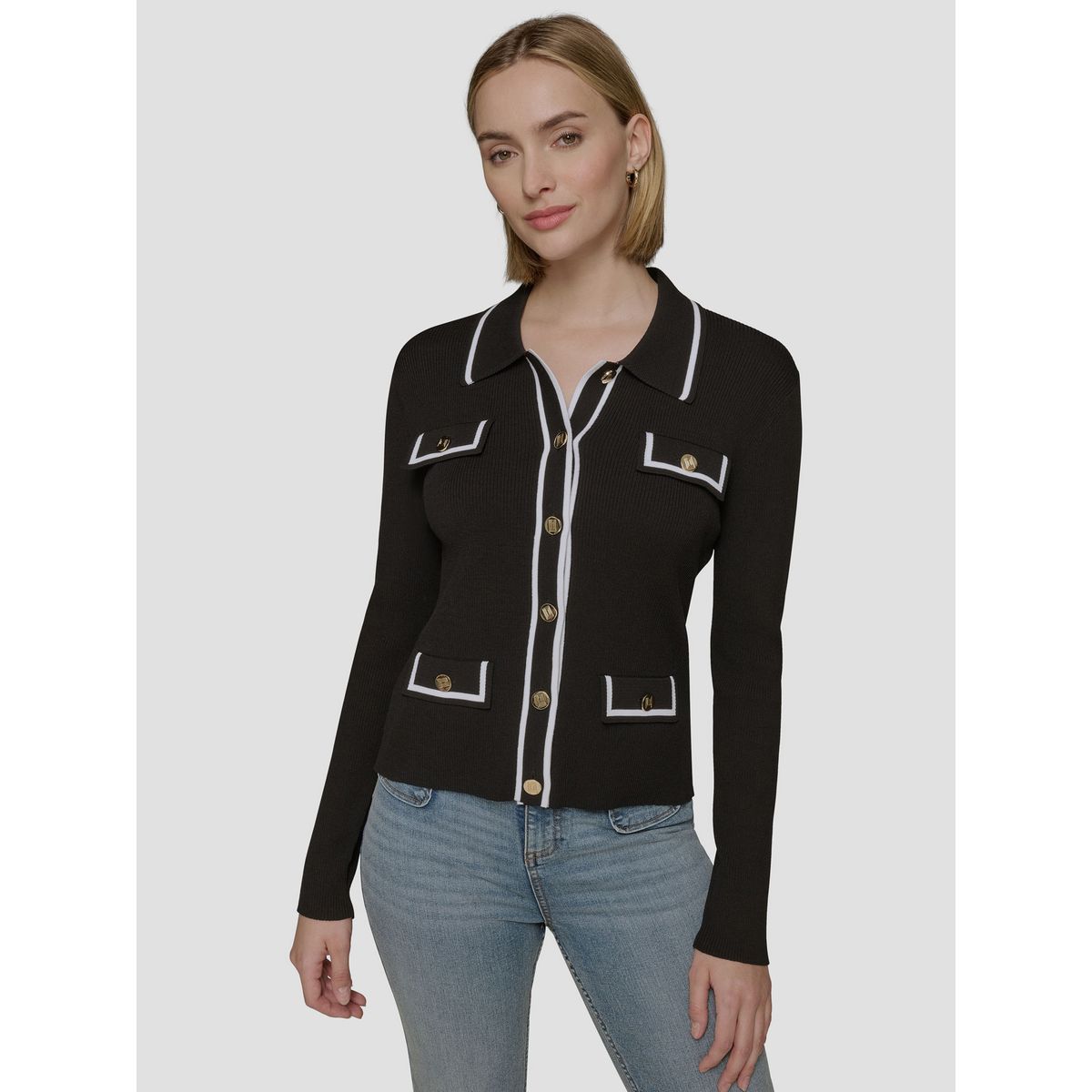 KARL LAGERFELD - Cárdigan con ribetes en contraste