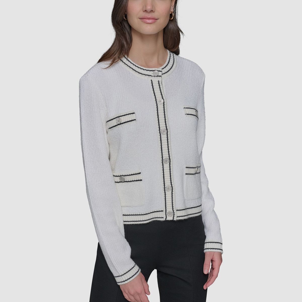 KARL LAGERFELD - Sweater marled de multiples bolsillos