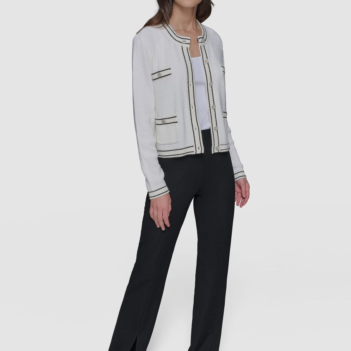 KARL LAGERFELD - Sweater marled de multiples bolsillos