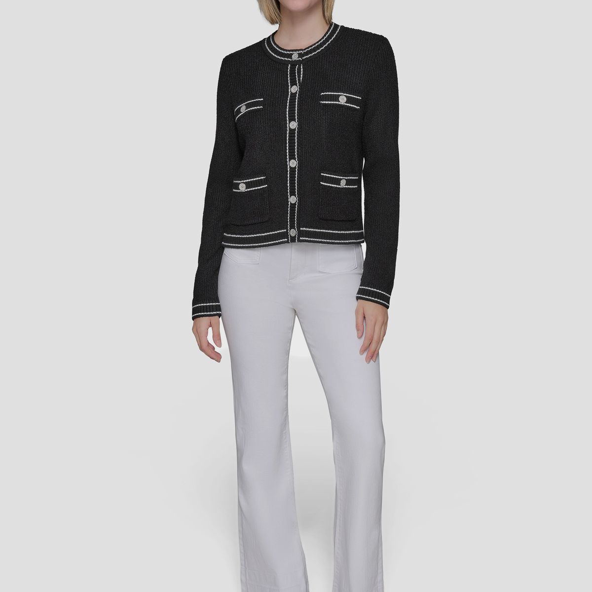 KARL LAGERFELD - Sweater marled de multiples bolsillos