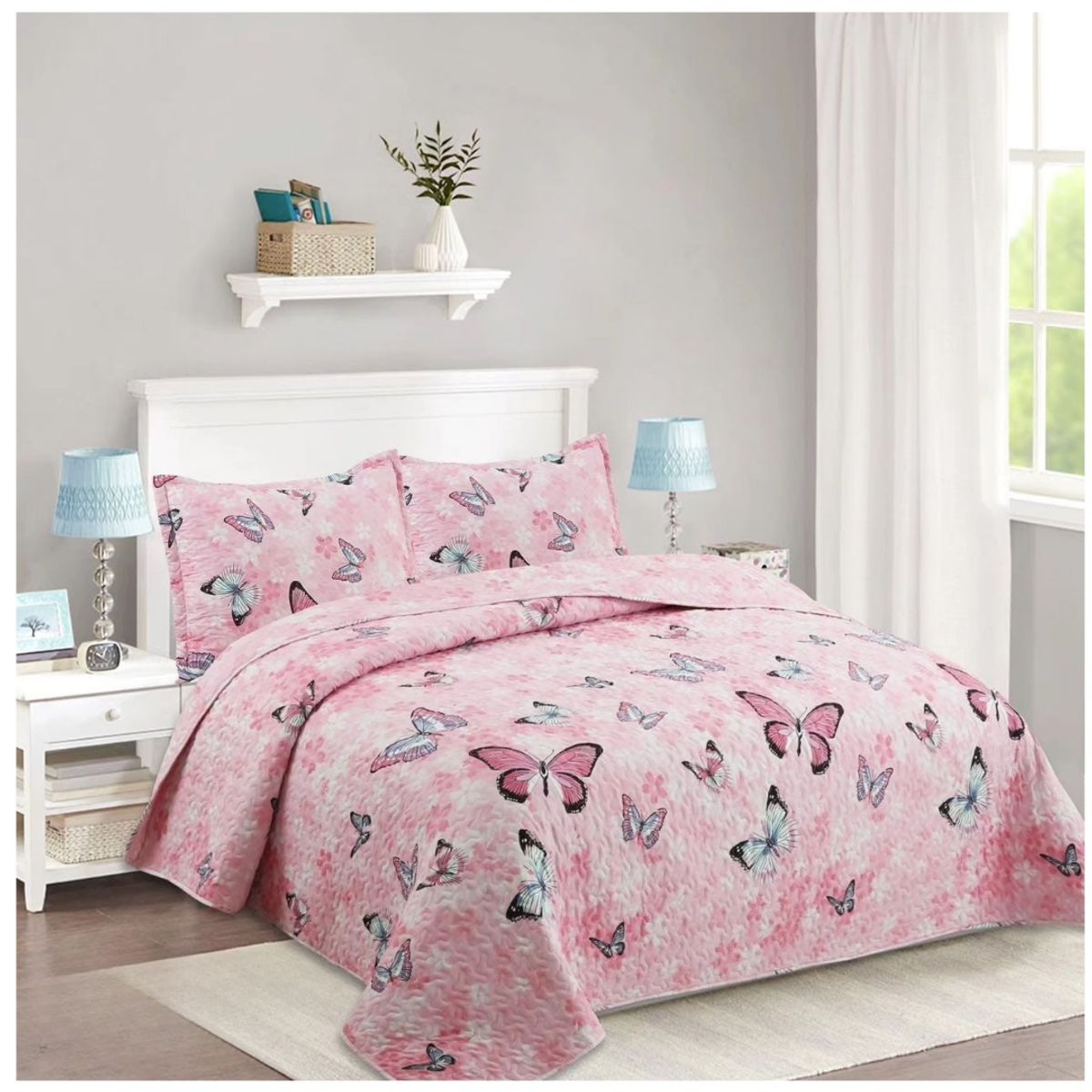 GENERICO - Cubrecama Verano Delgado 1.5 Plazas Quilt Diseño Estampados