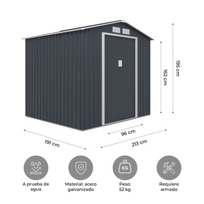 Imagen 2 del producto Bodega de Jardín 367mt2 Archer-B Acero 213x191x195
