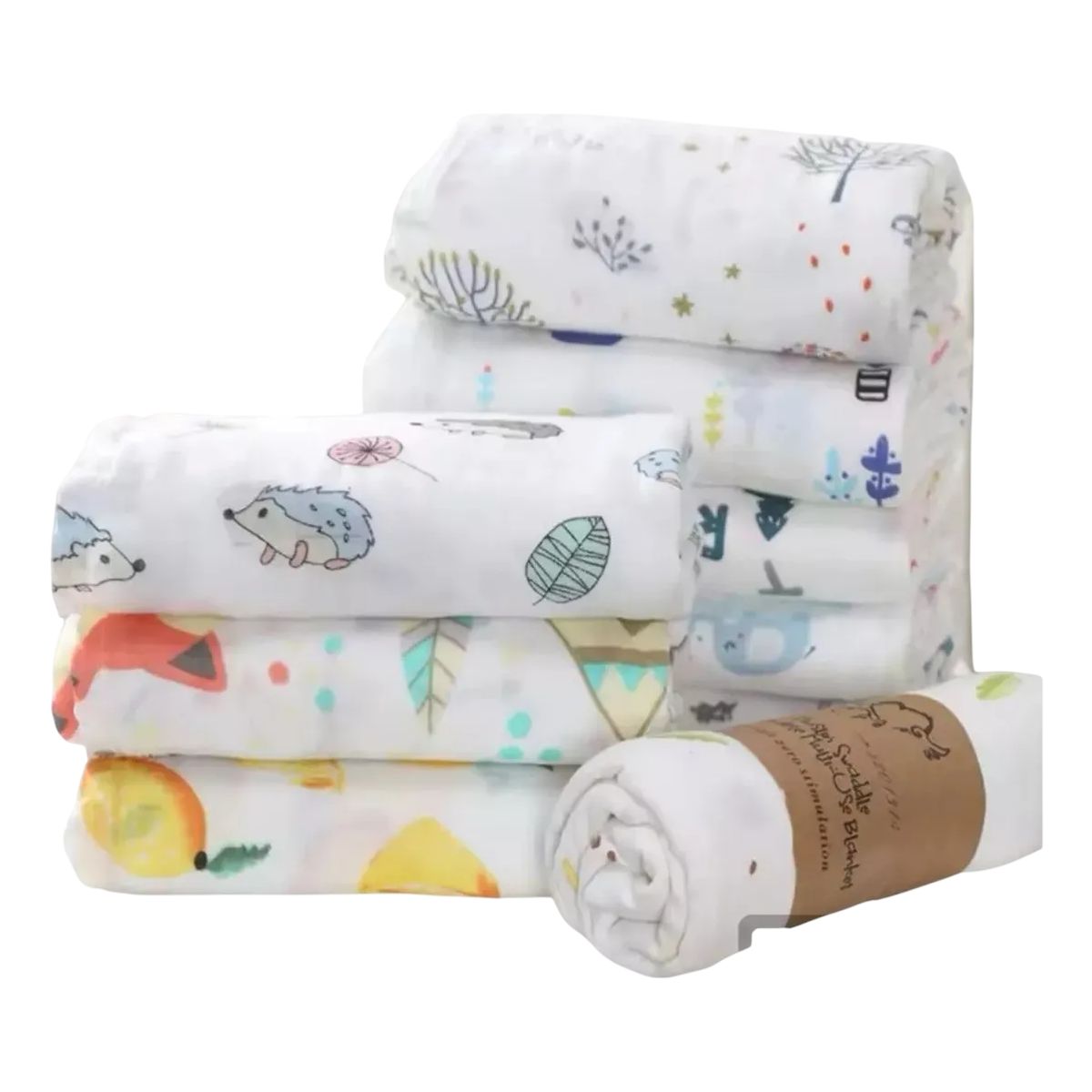 GENERICO - Manta Muselina Para Bebé 120x110cm Algodón 1 Unidad