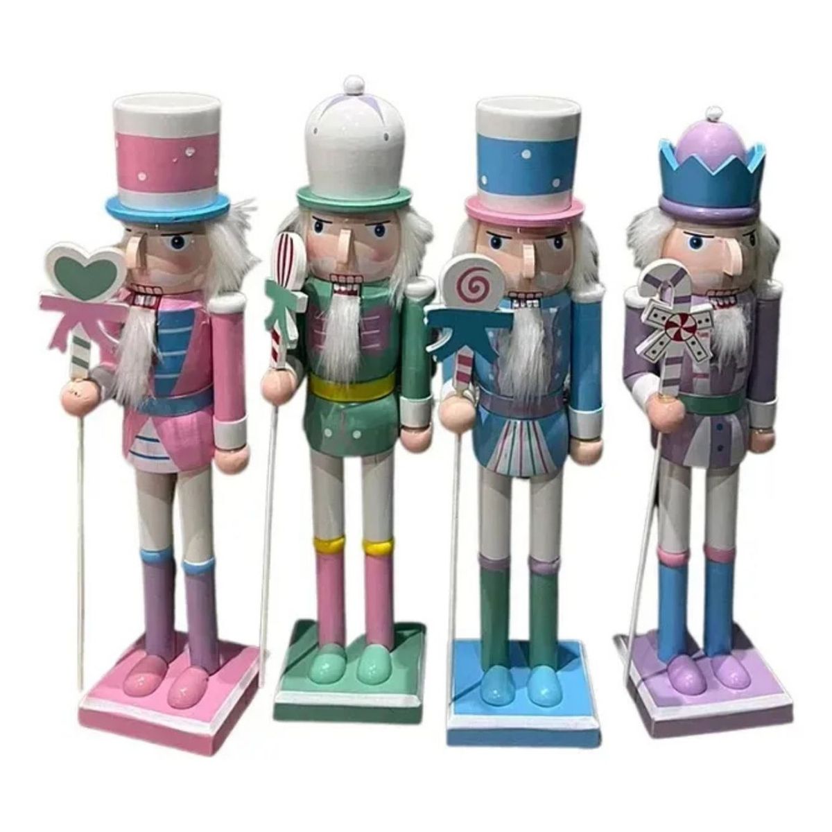 GENERICO - Cascanueces De Navidad Colores Pasteles De 30cm