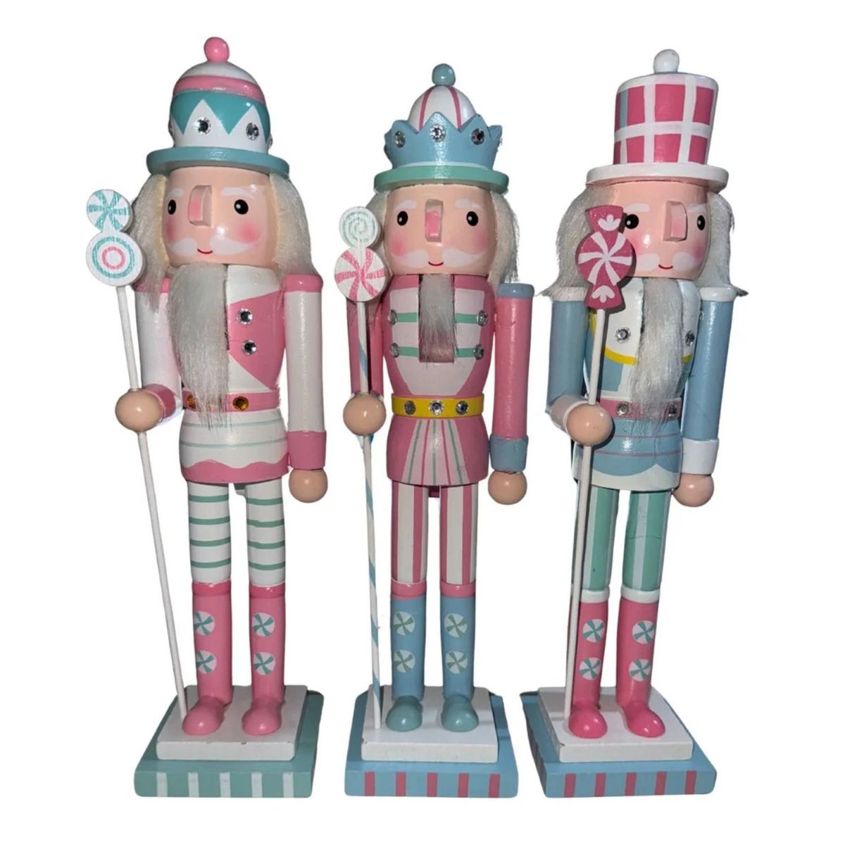 GENERICO - Cascanueces De Navidad Colores Pasteles De 30cm