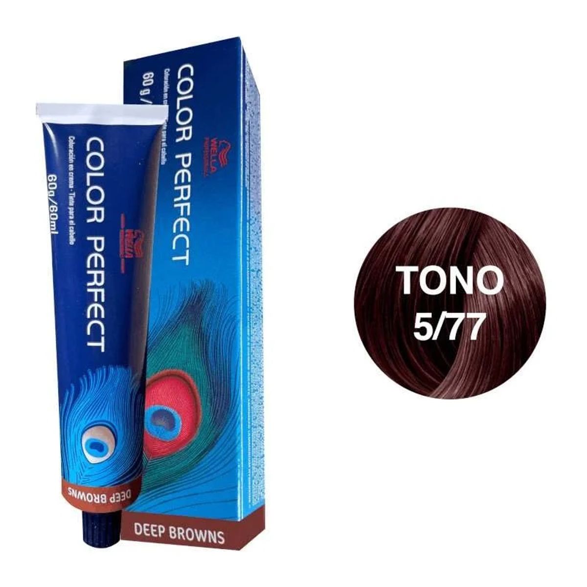 WELLA - Tinte Wella Color Perfect 5.77 Castapño Claro Marron Intenso 60ml