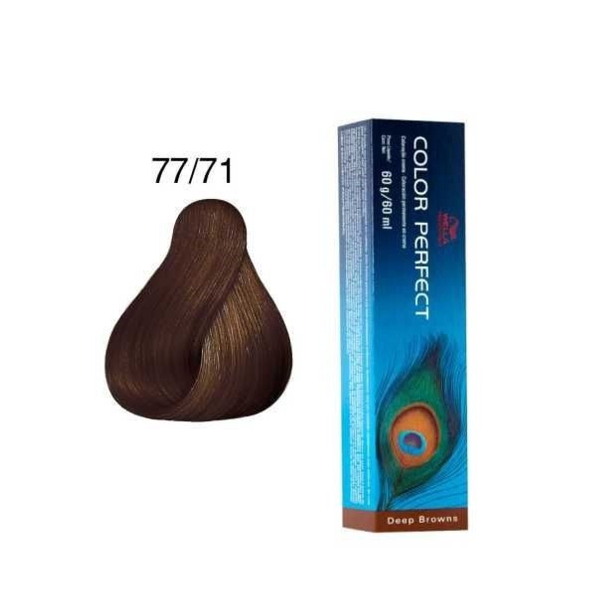 WELLA - Tinte Wella Color Perfect 77.71 Rubio Mediano Intenso Marron Ceniza 60ml