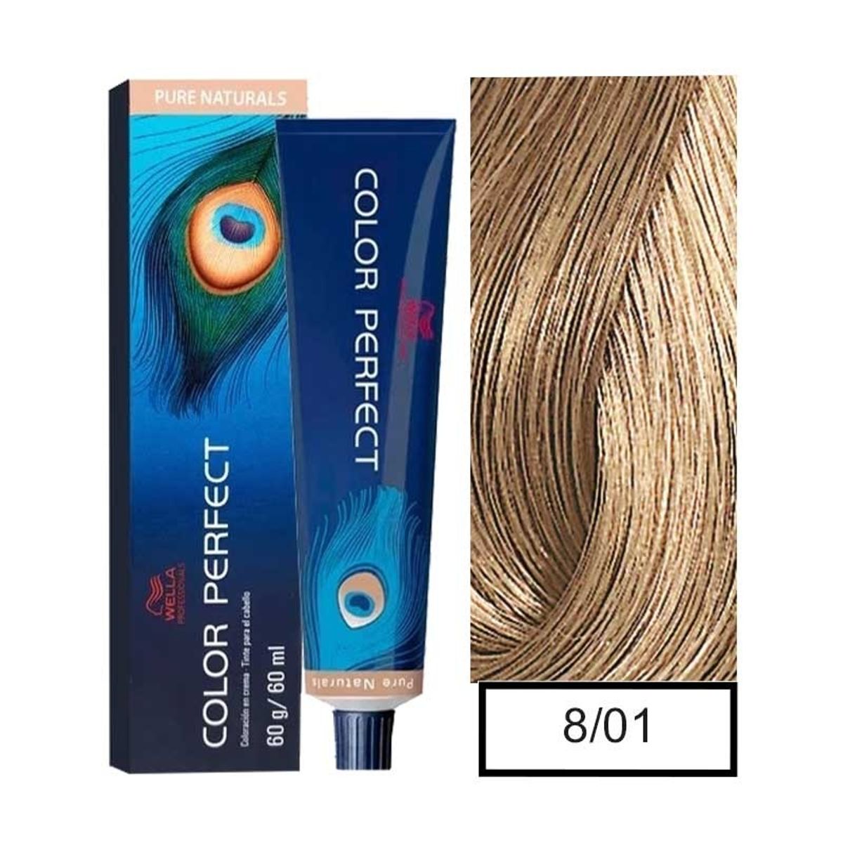 WELLA - Tinte Wella Color Perfect 8.01 Rubio Claro Natural Ceniza 60ml