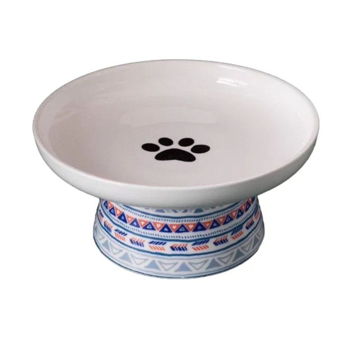GENERICO - Plato Alto de Ceramica Estampado Bohemia Para Mascotas