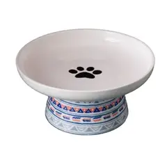 GENERICO - Plato Alto de Ceramica Estampado Bohemia Para Mascotas