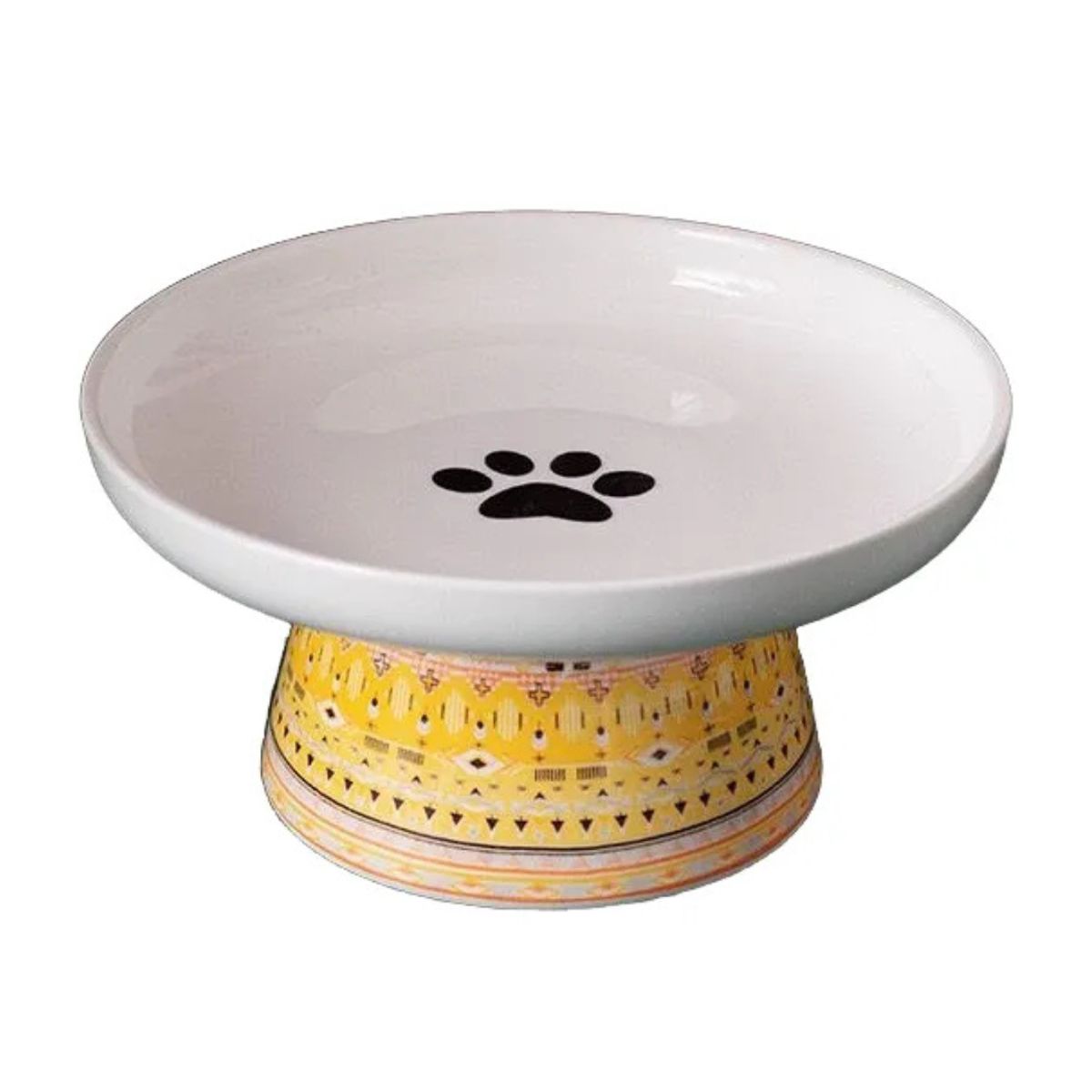 GENERICO - Plato Alto de Ceramica Estampado Bohemia Amarillo