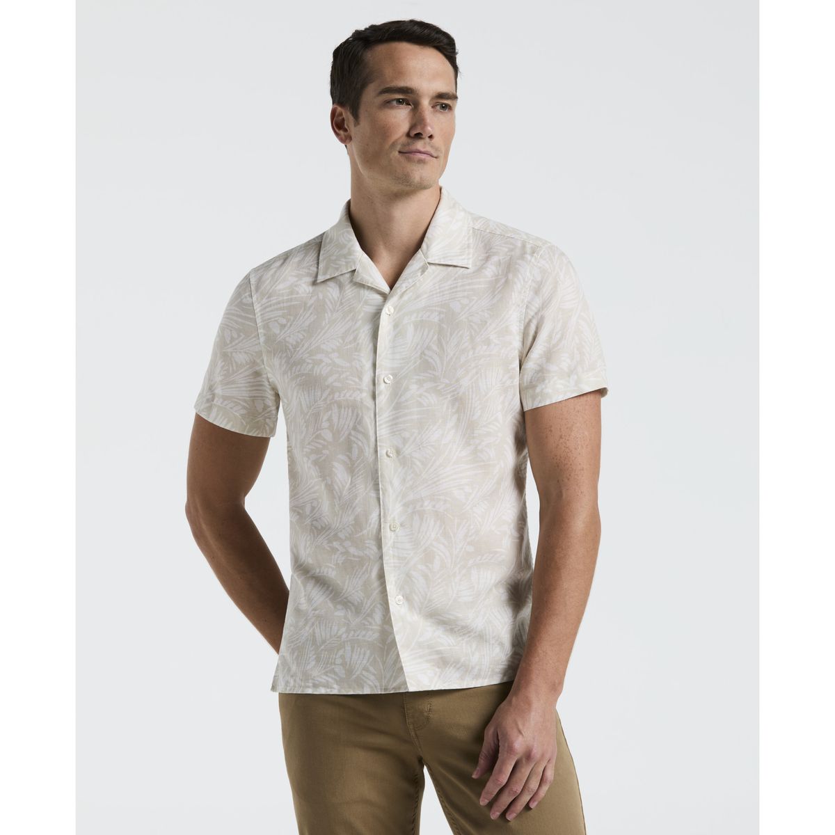 PERRY ELLIS - Camisa Hombre Manga Corta Estampada Arena