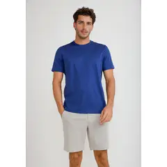 PERRY ELLIS - Polera Hombre Manga Corta Azul 4HFK7127