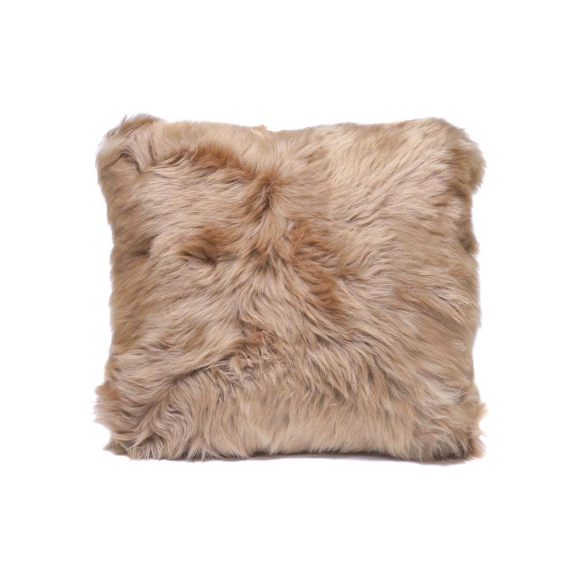 GENERICO - Cojín Decorativo de Piel de Oveja Punta Natural 40 x 40 cm - Beige Claro