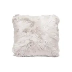 GENERICO - Cojín Decorativo de Piel de Oveja Punta Natural 40 x 40 cm - Blanco
