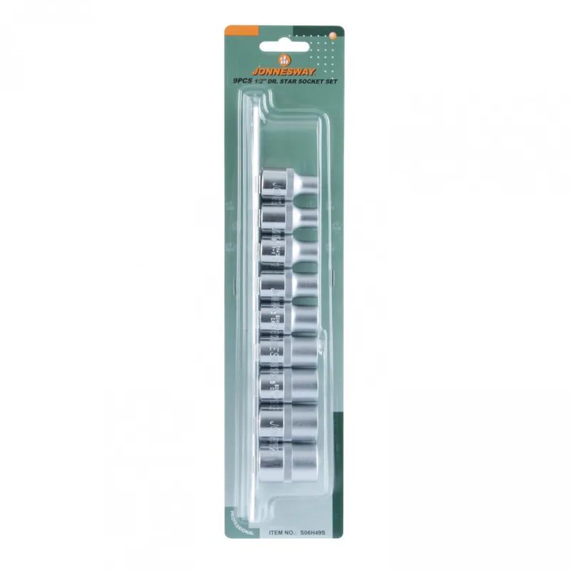 JONNESWAY - Juego de Dados Torx Hembra 1/2" Jonnesway S06H49S 9 Piezas