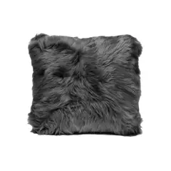 GENERICO - Cojín Decorativo de Piel de Oveja Punta Natural 40 x 40 cm - Gris