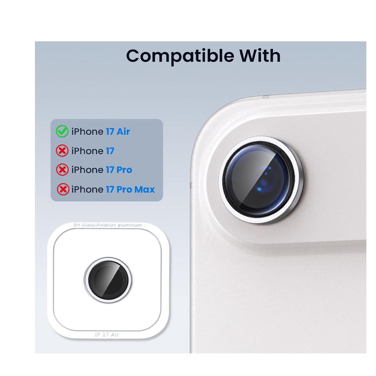 JOIGO - Protector De Lente Metalizado Para Camara De iPhone 17 Air