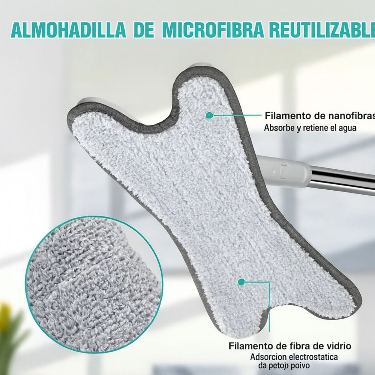 MOVI - Mopa y Trapeador Microfibra Autoestrujable 360º