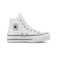 Zapatilla Chuck T. Plataforma Cuero Mujer Blanco