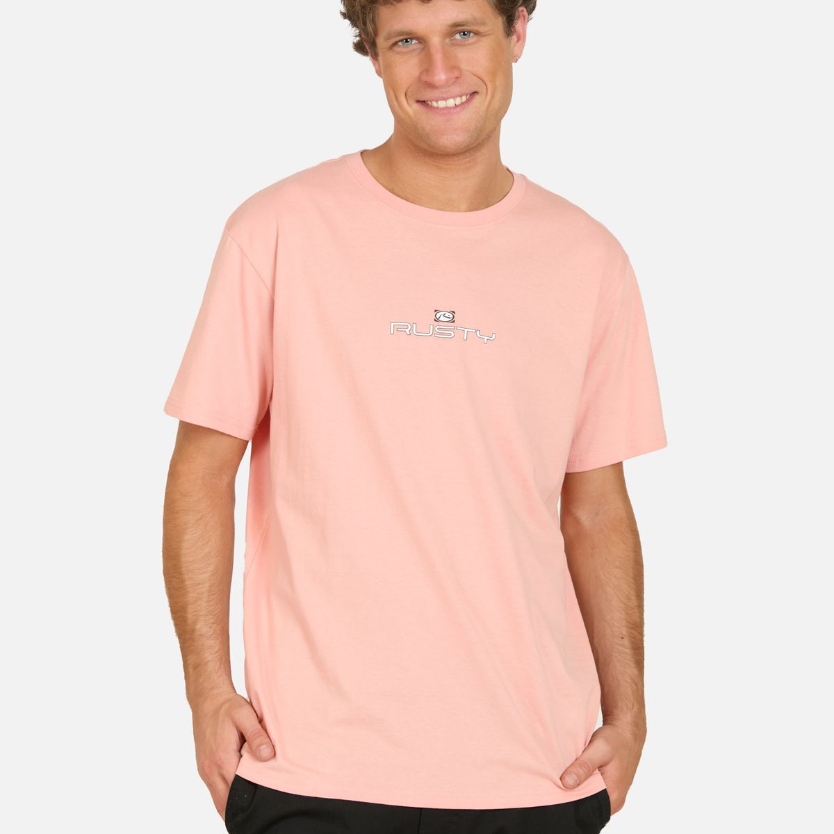 RUSTY - Polera MC Dusty Rosado Hombre Rusty