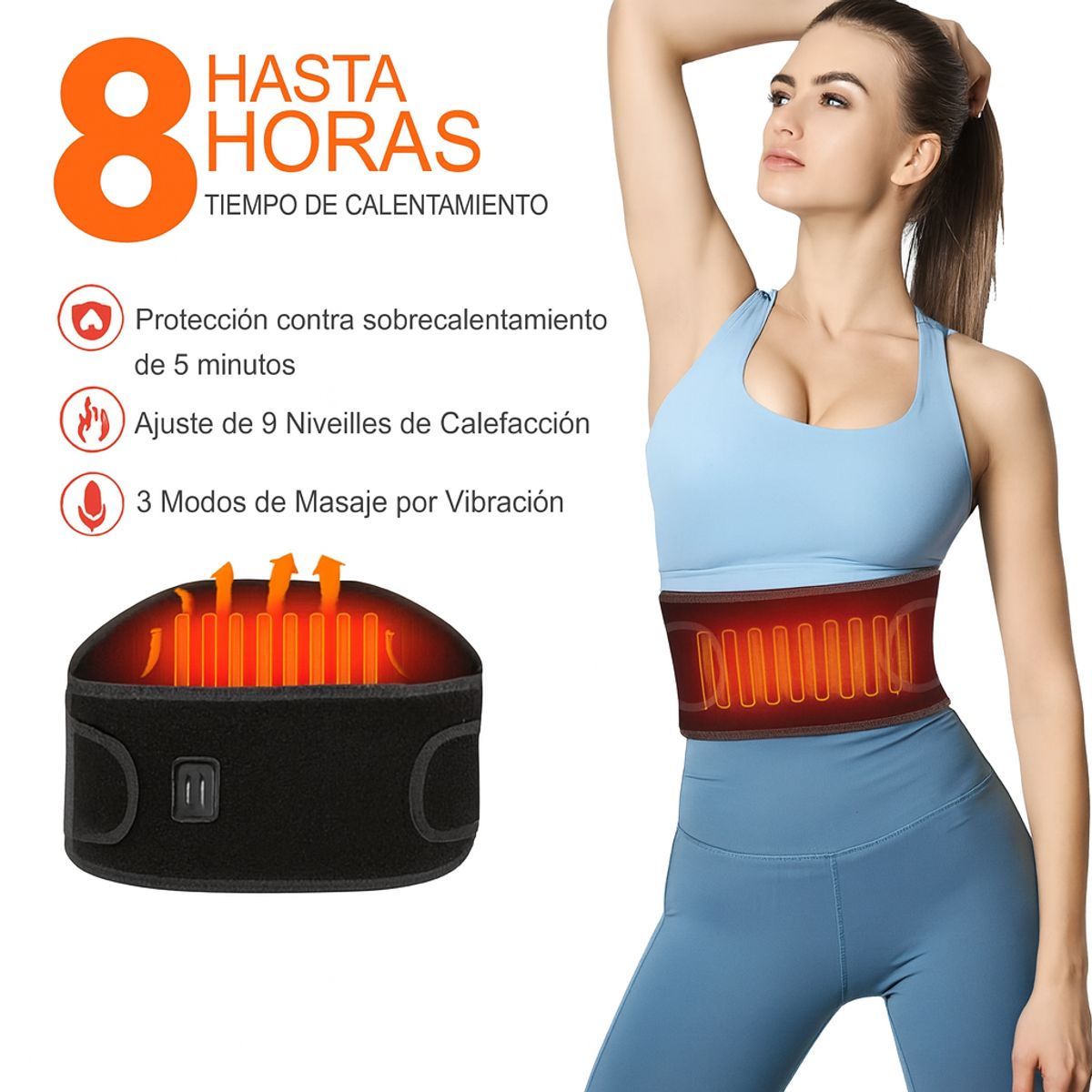 MOVI - Faja terapéutica lumbar 3 niveles de calor y frío