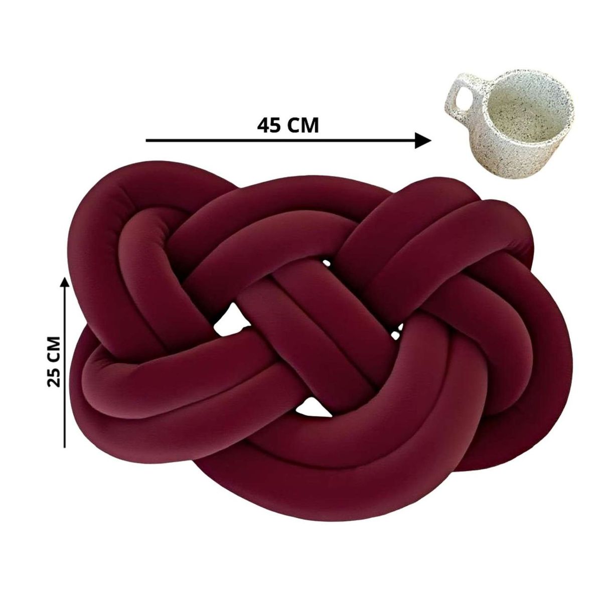 GENERICO - ALMOHADA COJIN NUDO GRANDE BURDEO 45 CM