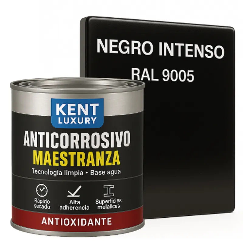 KENT - Anticorrosivo Maestranza Antioxido Base Agua KENT 14G metal Negro