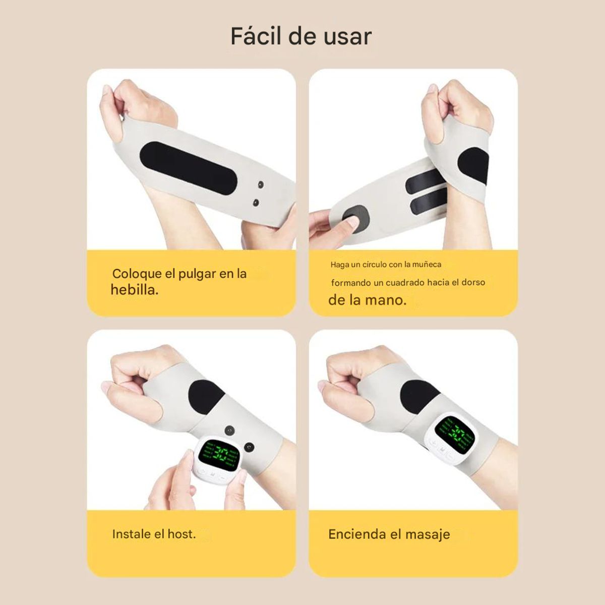 GENERICO - Masajeador Manos Muscular Portatil Electrico Tunel Carpiano Alivio