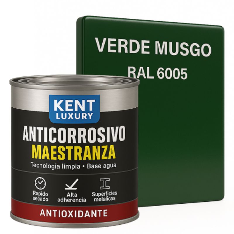 KENT - Anticorrosivo Maestranza Antioxido Base Agua KENT 14G metal Verde