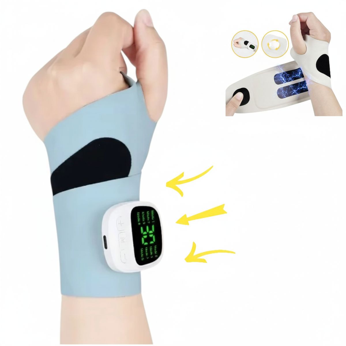 GENERICO - Estimulador Tens Masajeador Muñeca Manos Muscular Portatil Electrico Tunel Carpiano